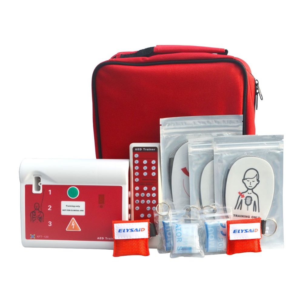 XFT-120C AED Trainer Device For First Aid CPR Training Emergency Rescue Teaching Tools With Electrode Pads